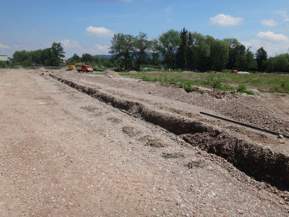 Site servicing on the eastern section of the site