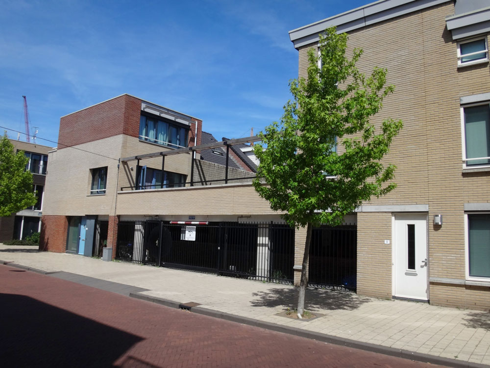 Access to the garages is from one of the East/West roads that run along the end of each terrace 