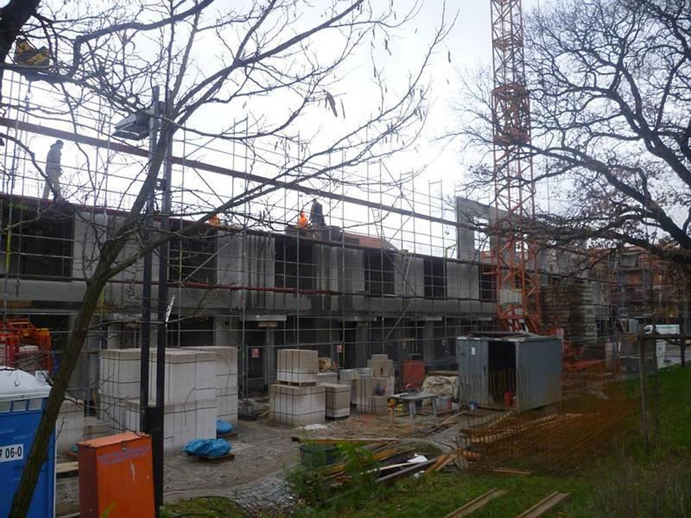 The homes under construction