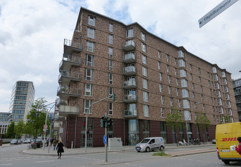 A view of the project from the Am Sandtorpark street frontage 